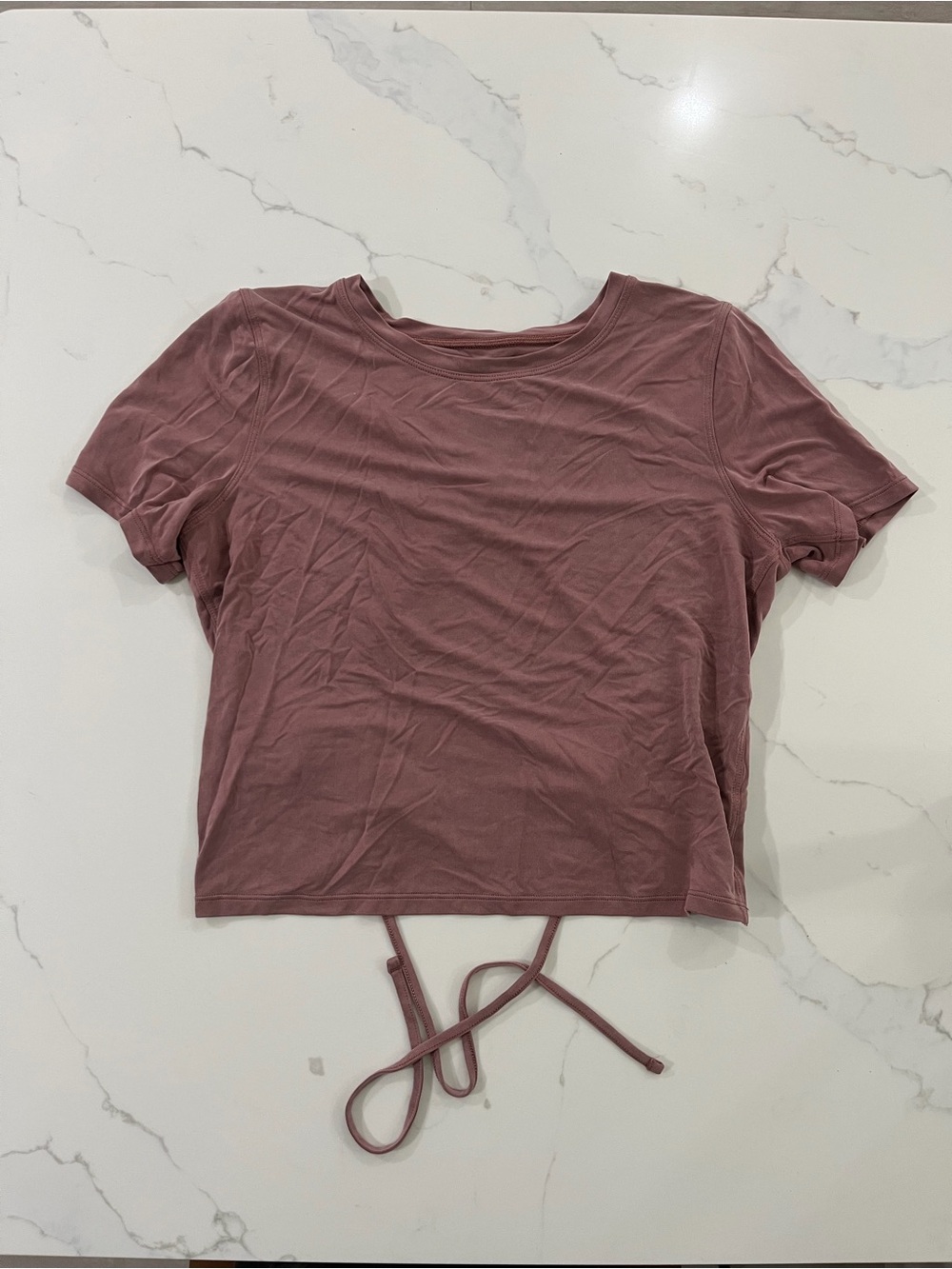 Lululemon open tie-back Cropped Tee spiced chai 4
